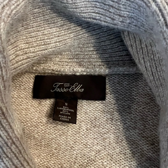 Tasso Elba Light Gray Cardigan with Shawl Collar - Picture 2 of 2